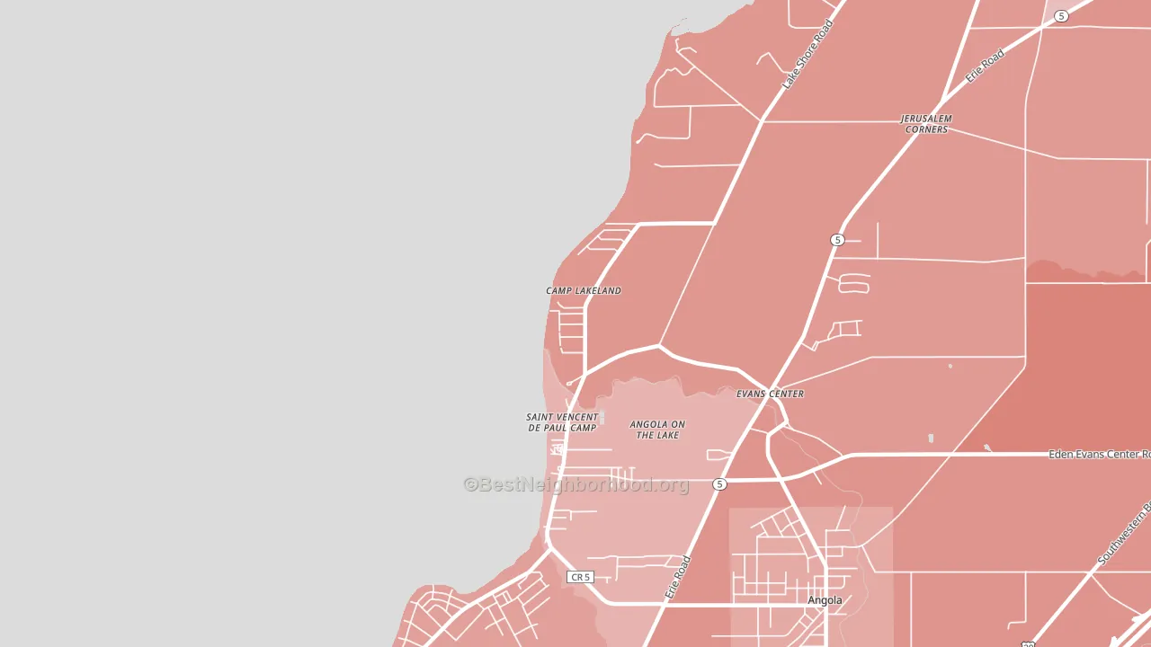 Angola on the Lake, NY block-group political-lean map