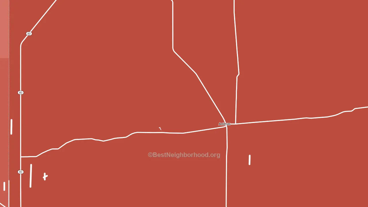 Animas, NM block-group political-lean map