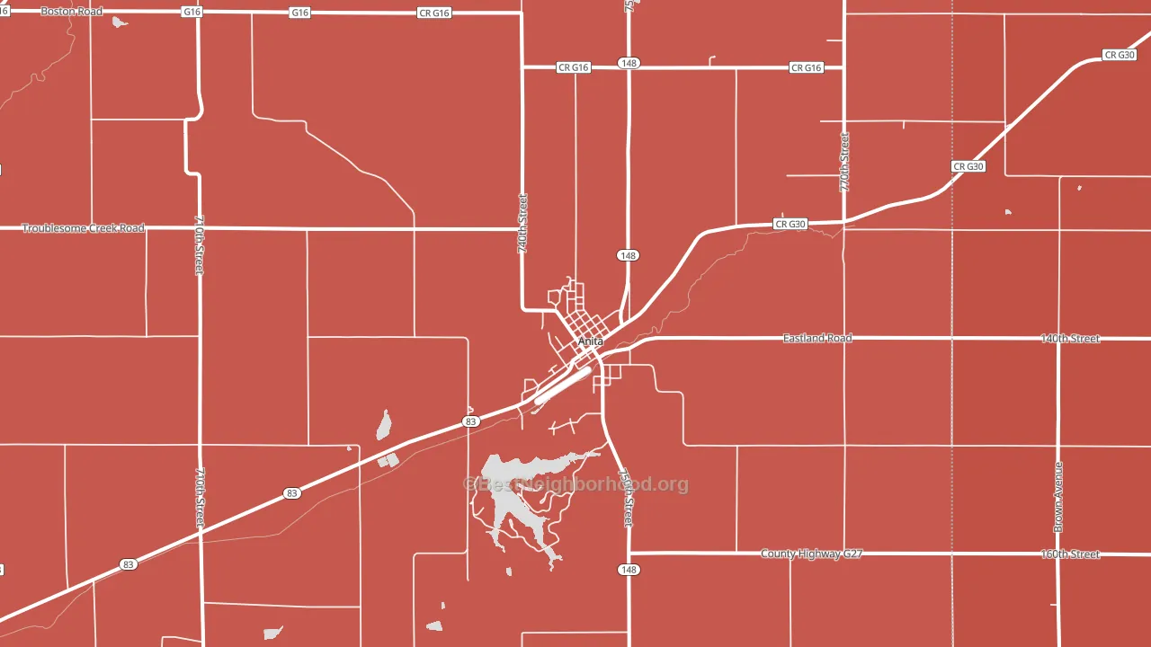 Anita, IA block-group political-lean map