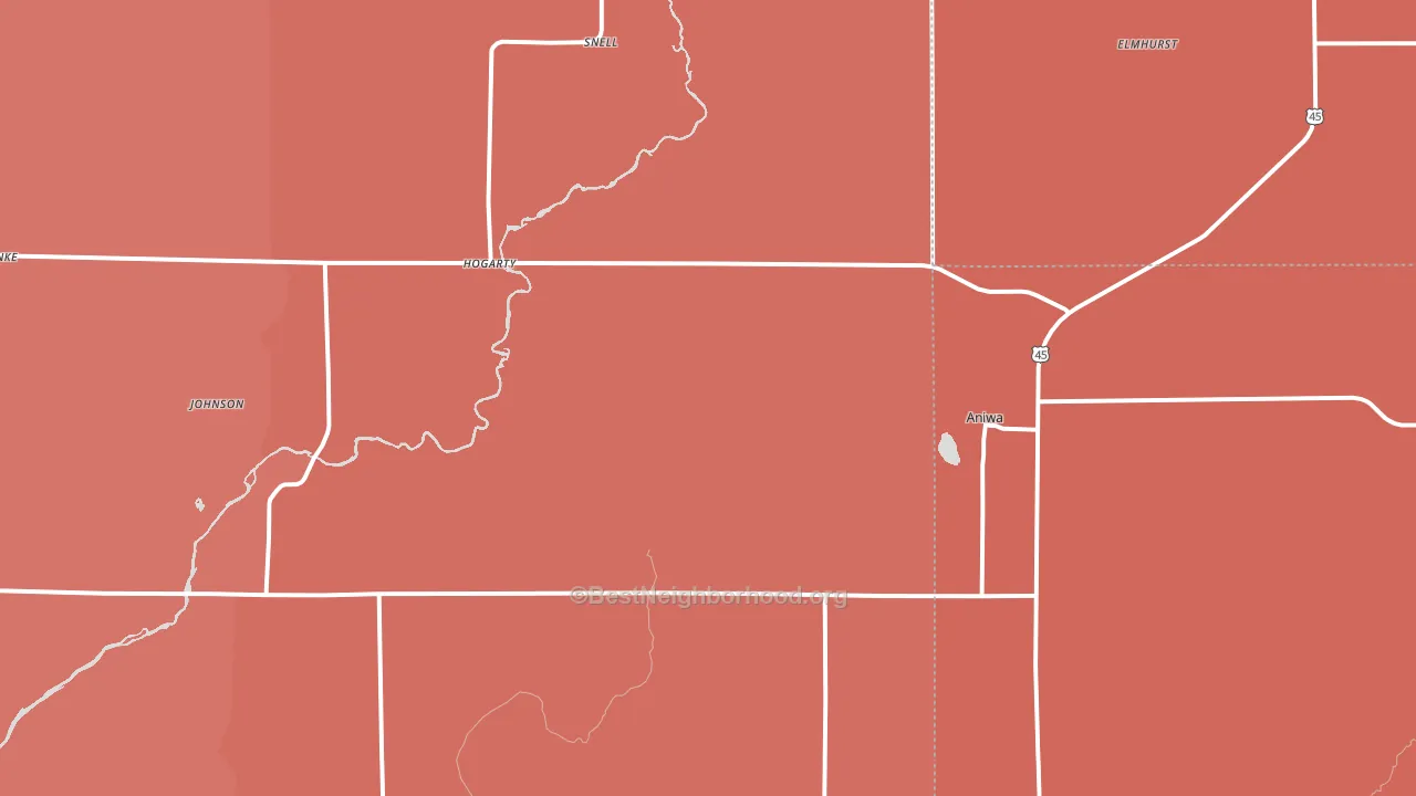Aniwa, WI block-group political-lean map