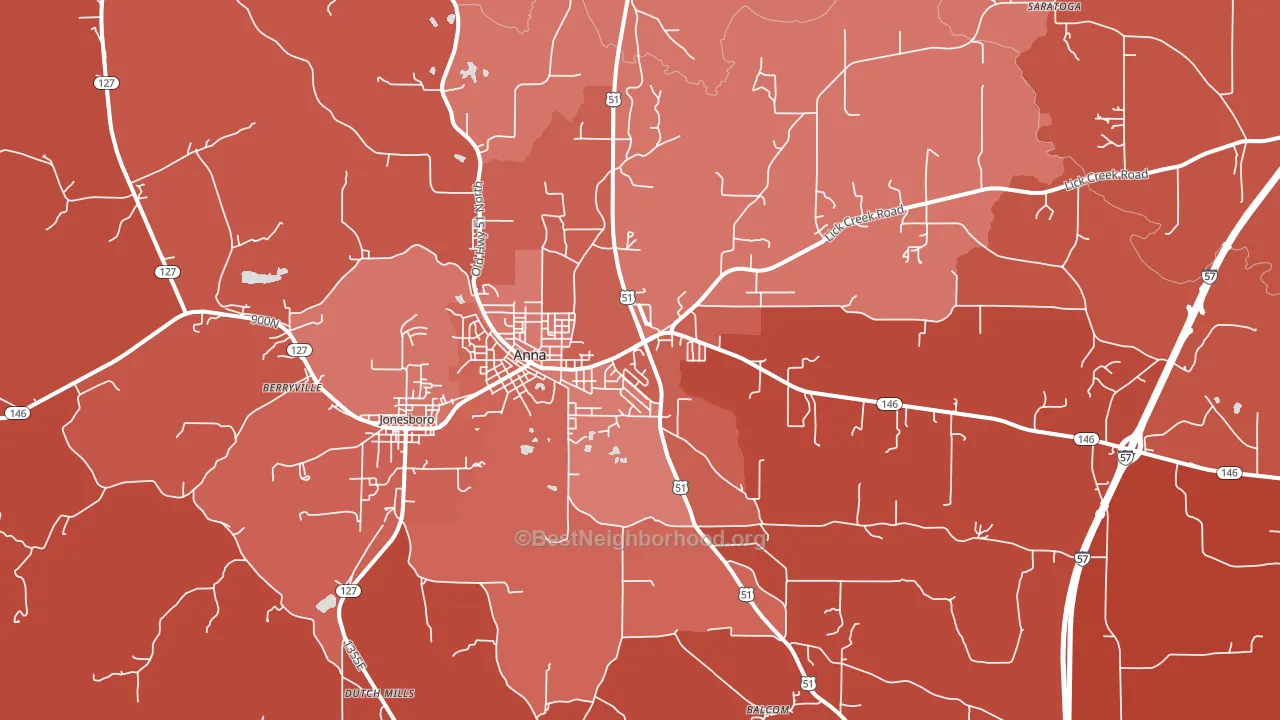 Anna, IL block-group political-lean map