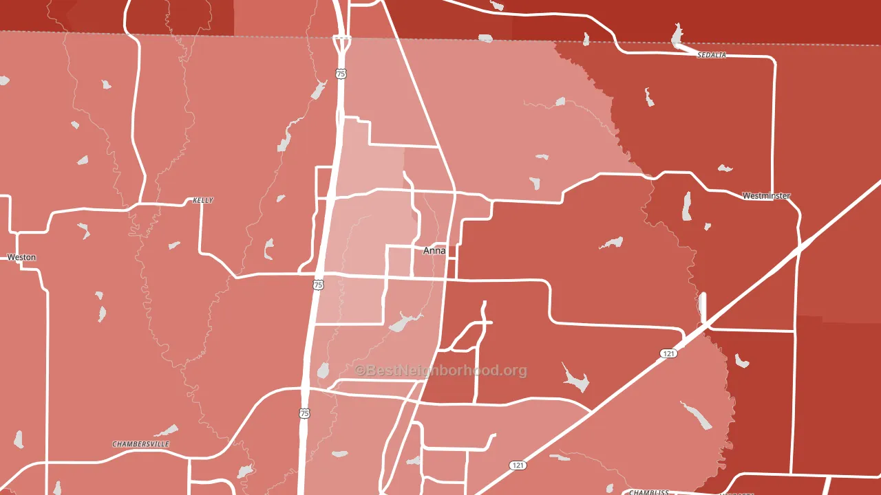 Anna, TX block-group political-lean map