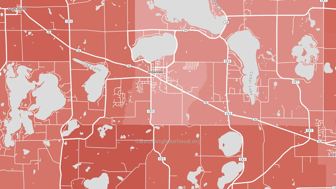 Annandale, MN block-group political-lean map