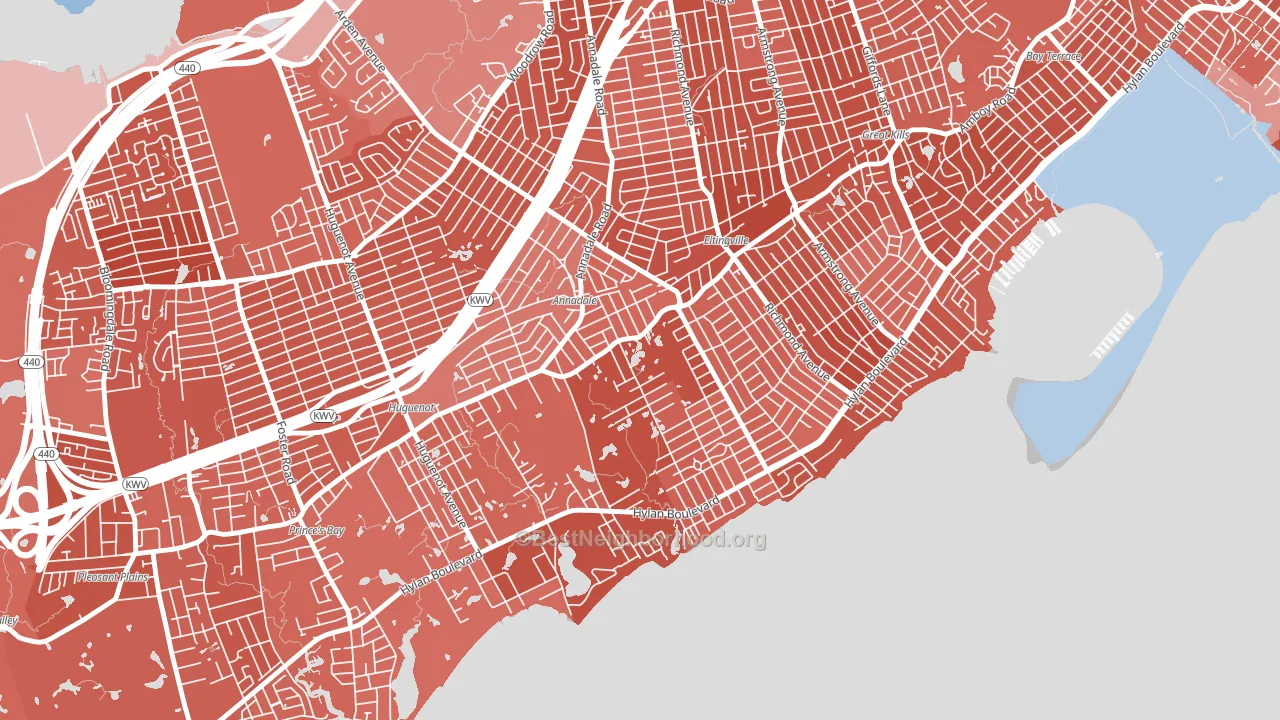 Annandale-on-Hudson, Staten Island, NY block-group political-lean map