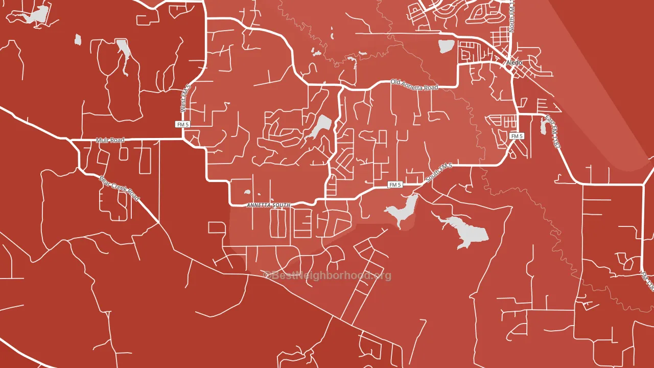 Annetta South, TX block-group political-lean map