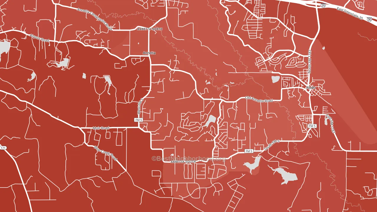 Annetta, TX block-group political-lean map