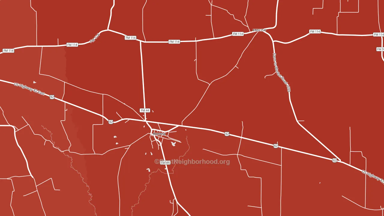 Annona, TX block-group political-lean map