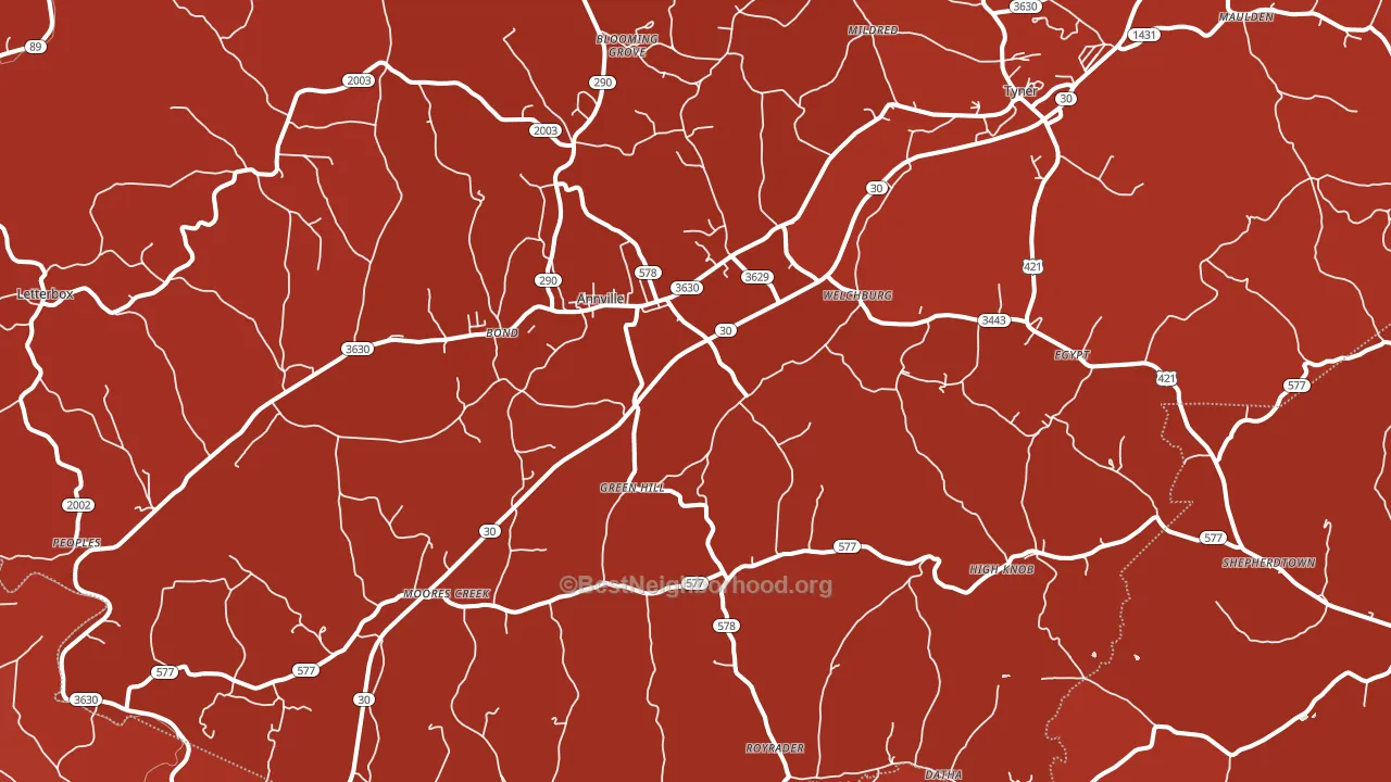 Annville, KY block-group political-lean map
