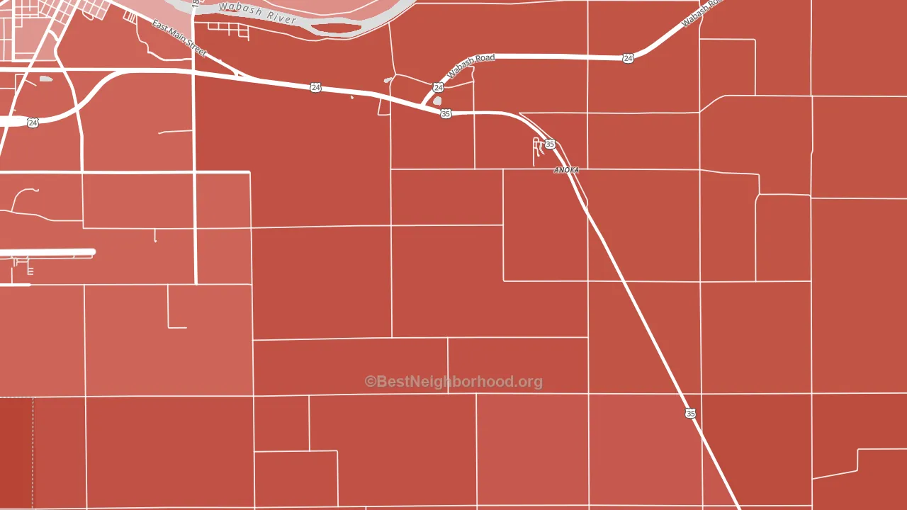 Anoka, IN block-group political-lean map