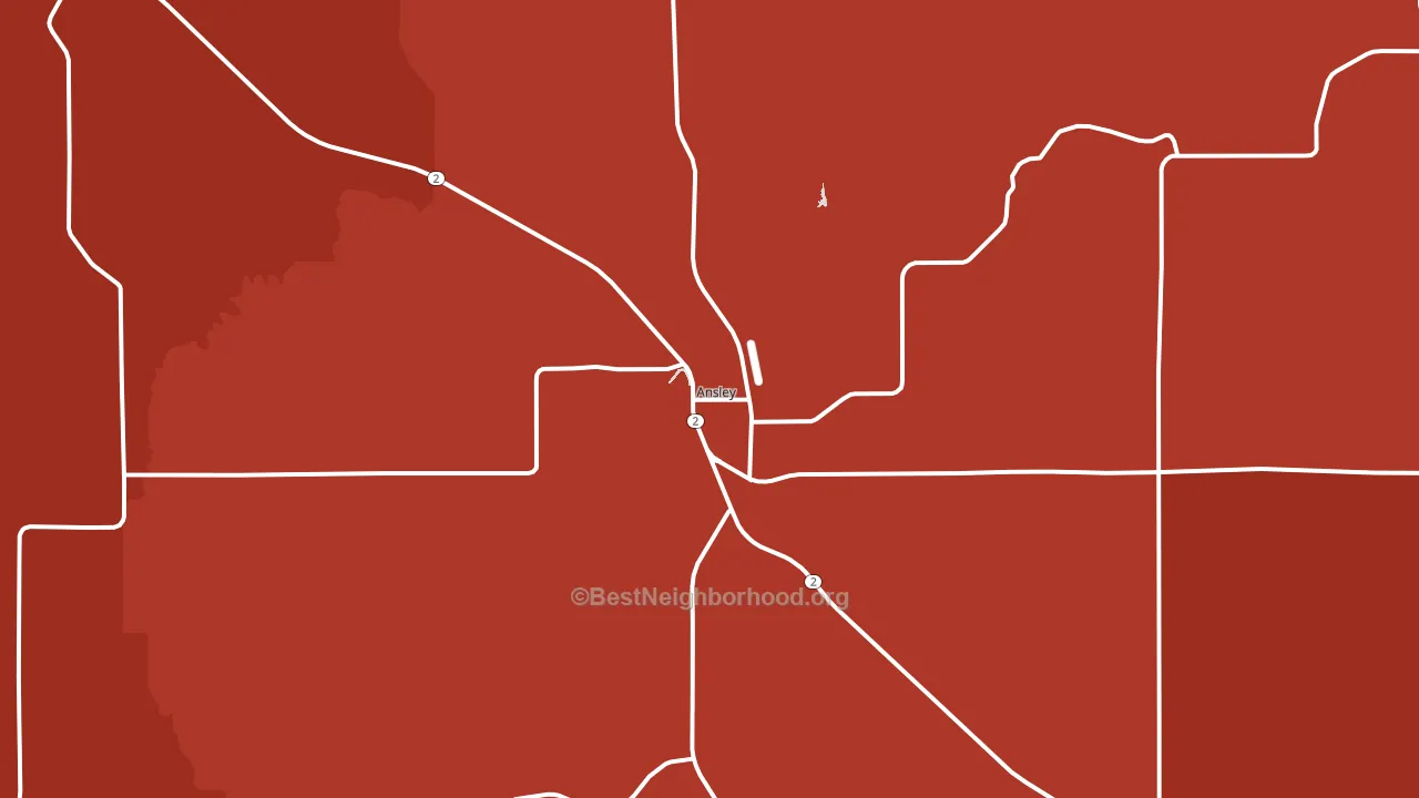 Ansley, NE block-group political-lean map