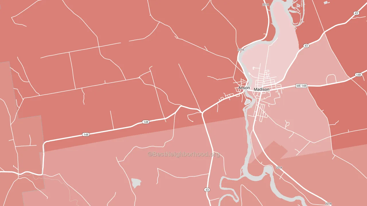 Anson, ME block-group political-lean map