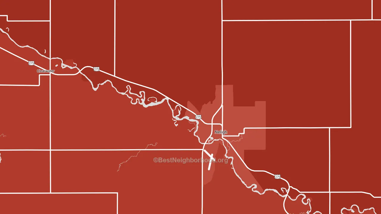 Antelope County, NE block-group political-lean map