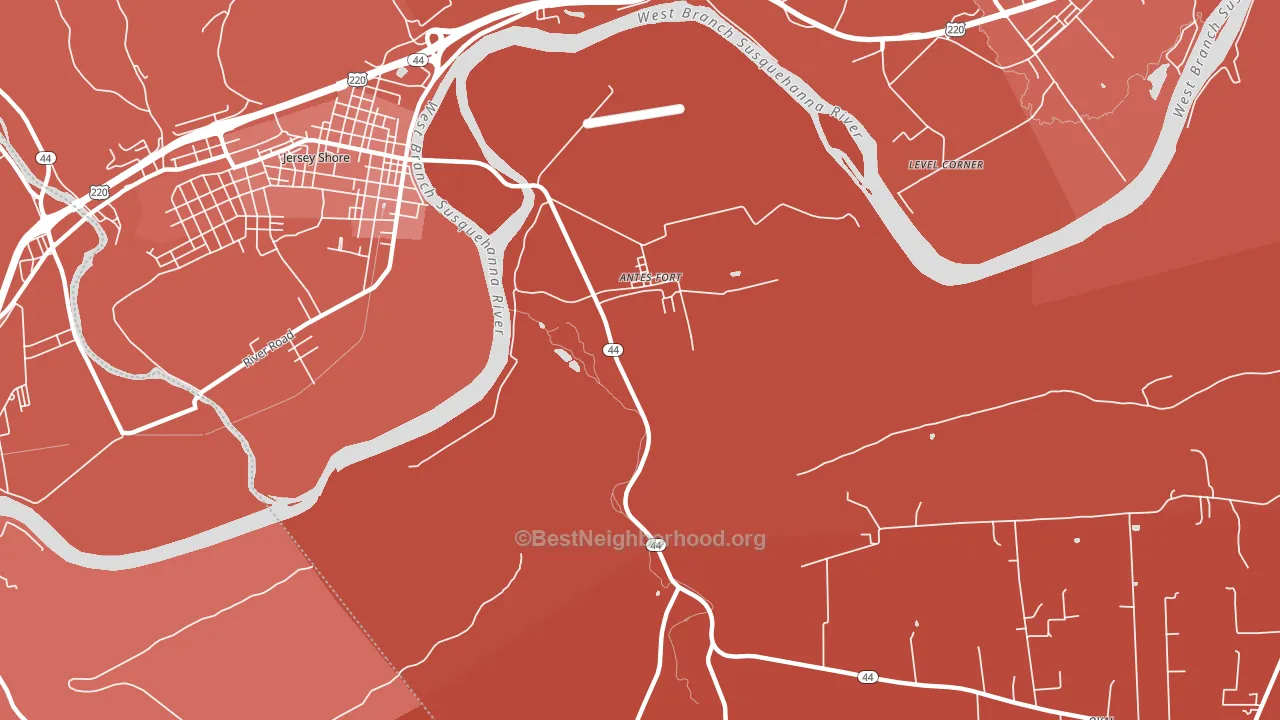 Antes Fort, PA block-group political-lean map