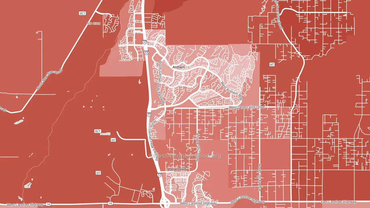 Anthem, AZ block-group political-lean map