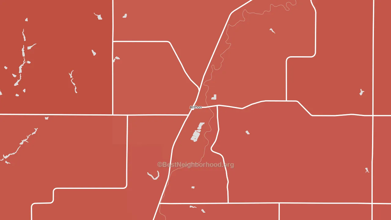 Anthon, IA block-group political-lean map