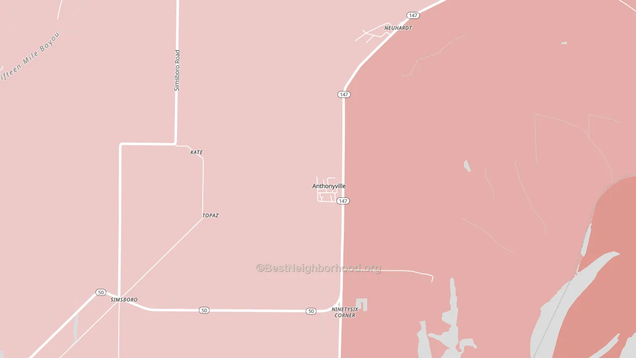 Anthonyville, AR block-group political-lean map