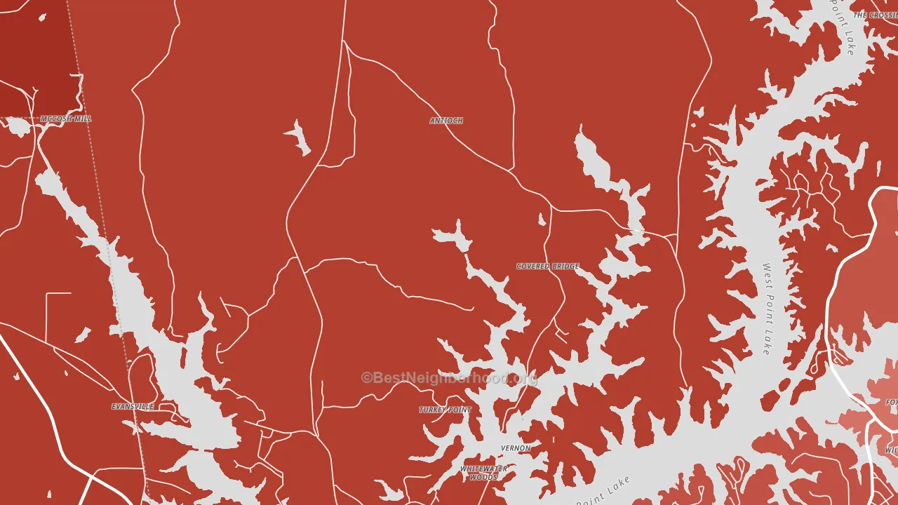 Antioch, GA block-group political-lean map