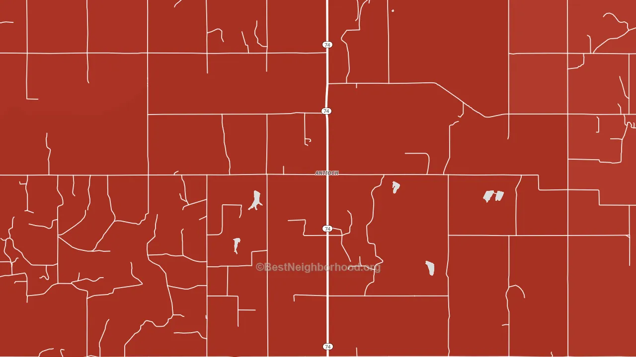 Antioch, OK block-group political-lean map