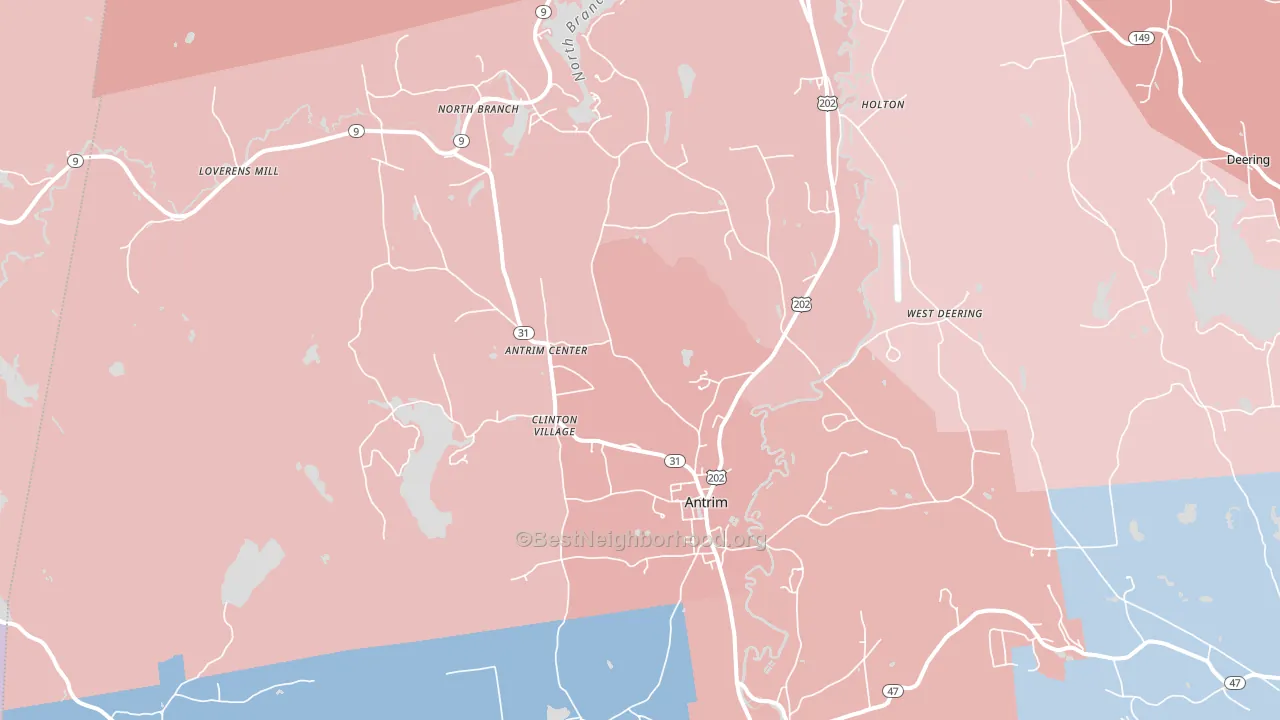 Antrim, NH block-group political-lean map