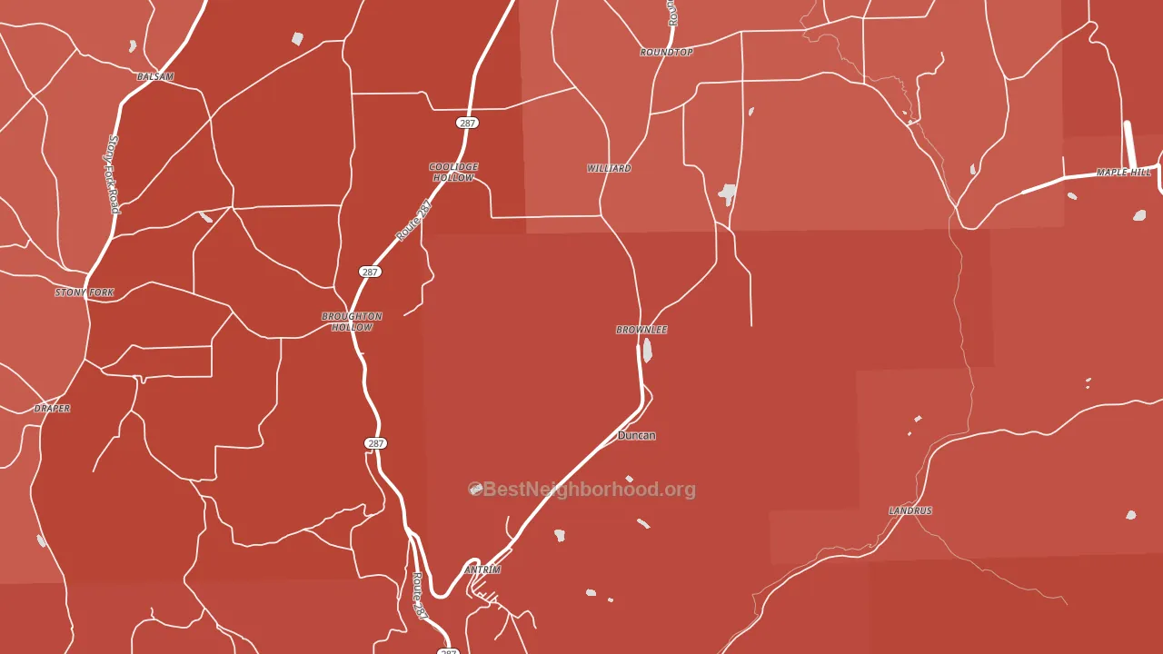 Antrim, PA block-group political-lean map