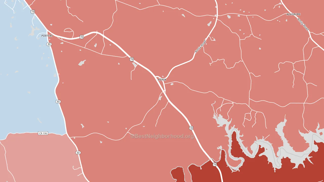 Aonia, GA block-group political-lean map