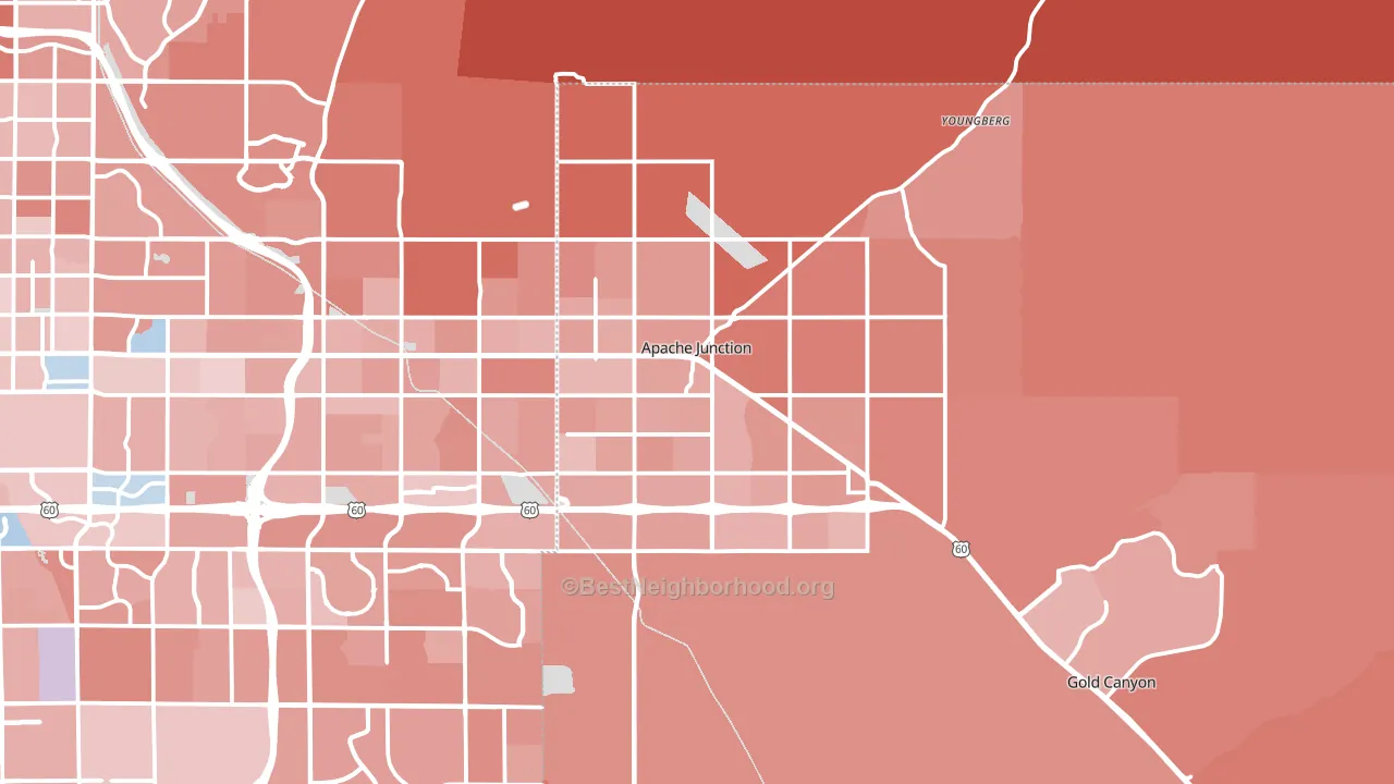 Apache Junction, AZ block-group political-lean map