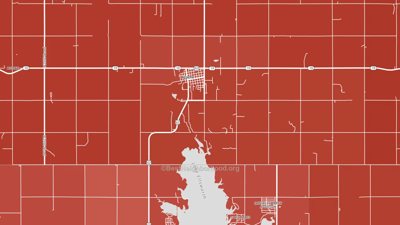 Apache, OK block-group political-lean map