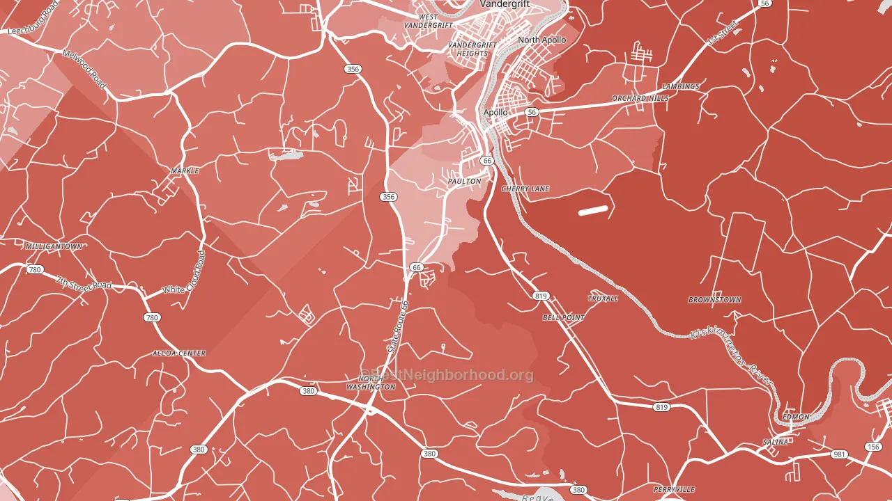 Apollo, PA block-group political-lean map