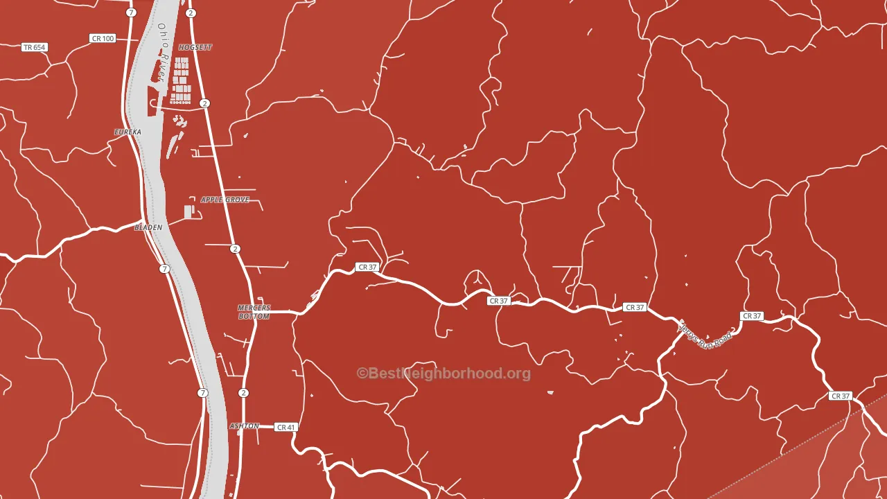 Apple Grove, WV block-group political-lean map