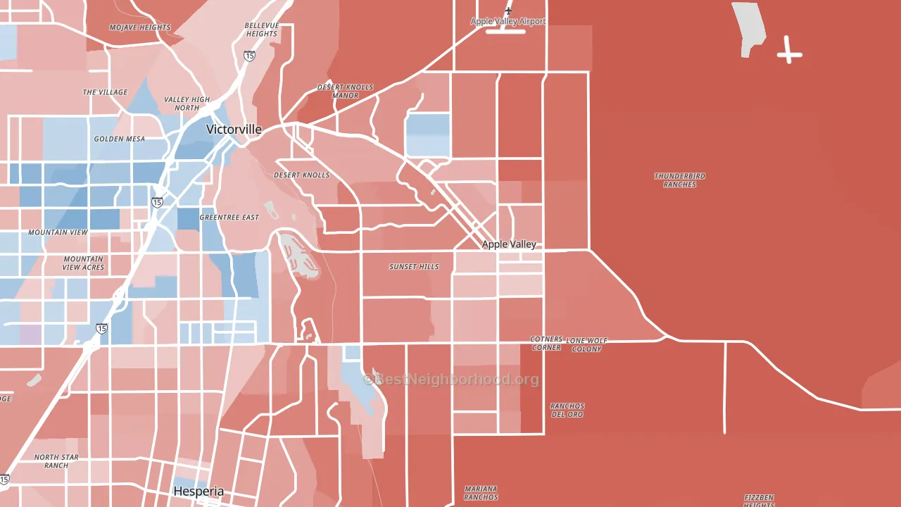 Apple Valley, CA block-group political-lean map