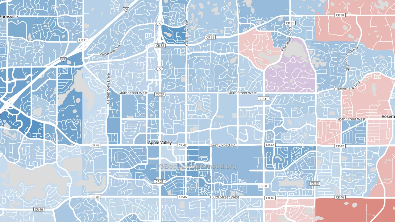 Apple Valley, MN block-group political-lean map