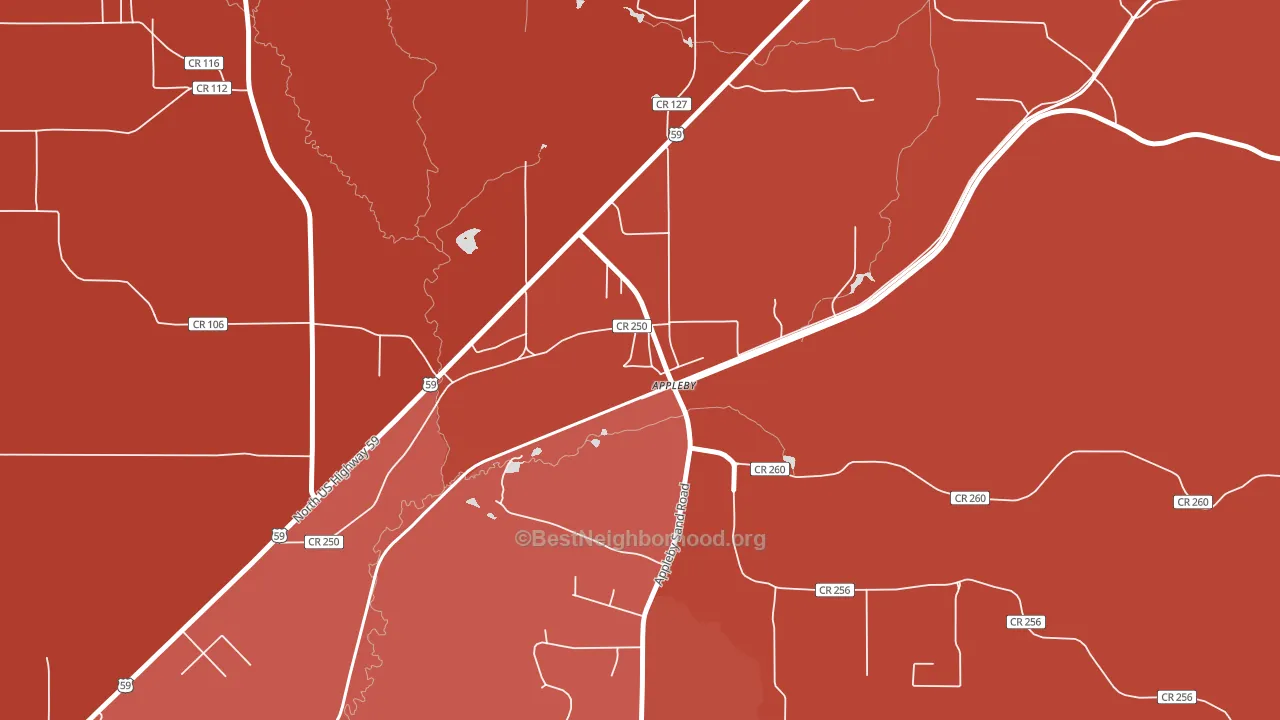 Appleby, TX block-group political-lean map