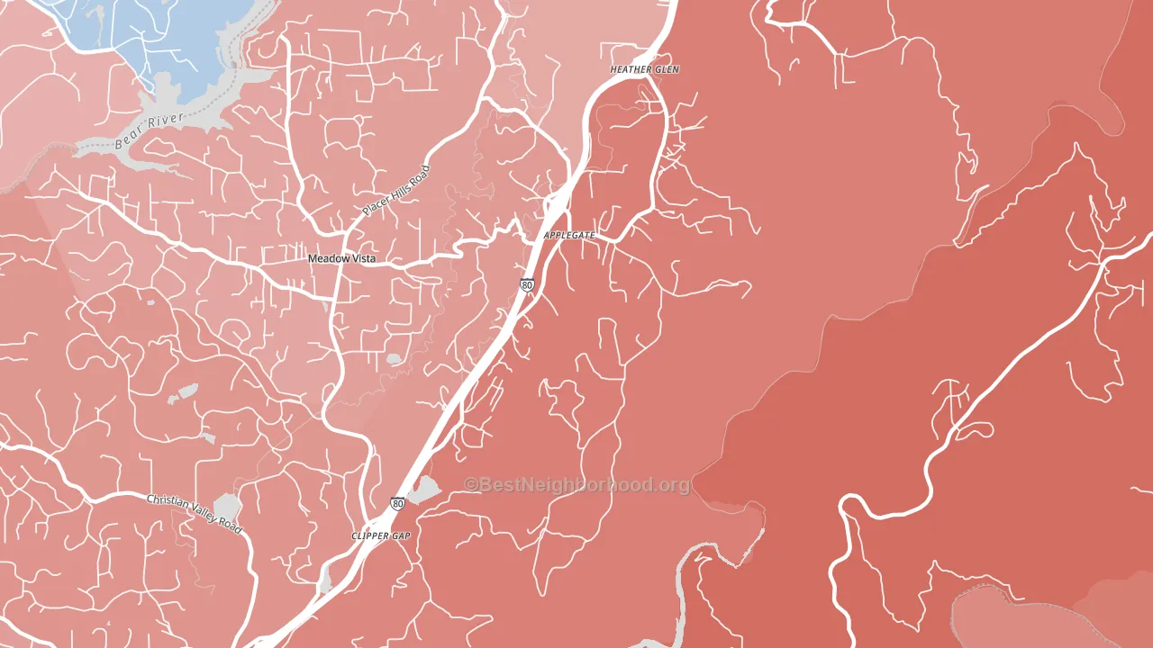 Applegate, CA block-group political-lean map