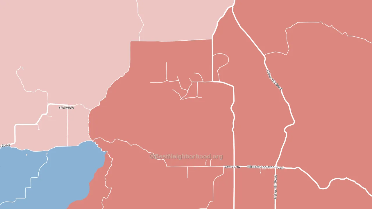 Appleton, WA block-group political-lean map