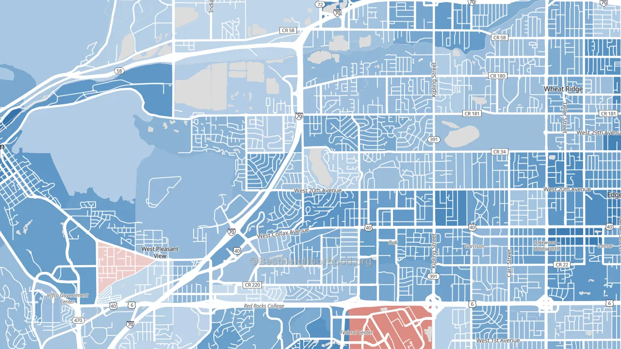 Applewood, Lakewood, CO block-group political-lean map