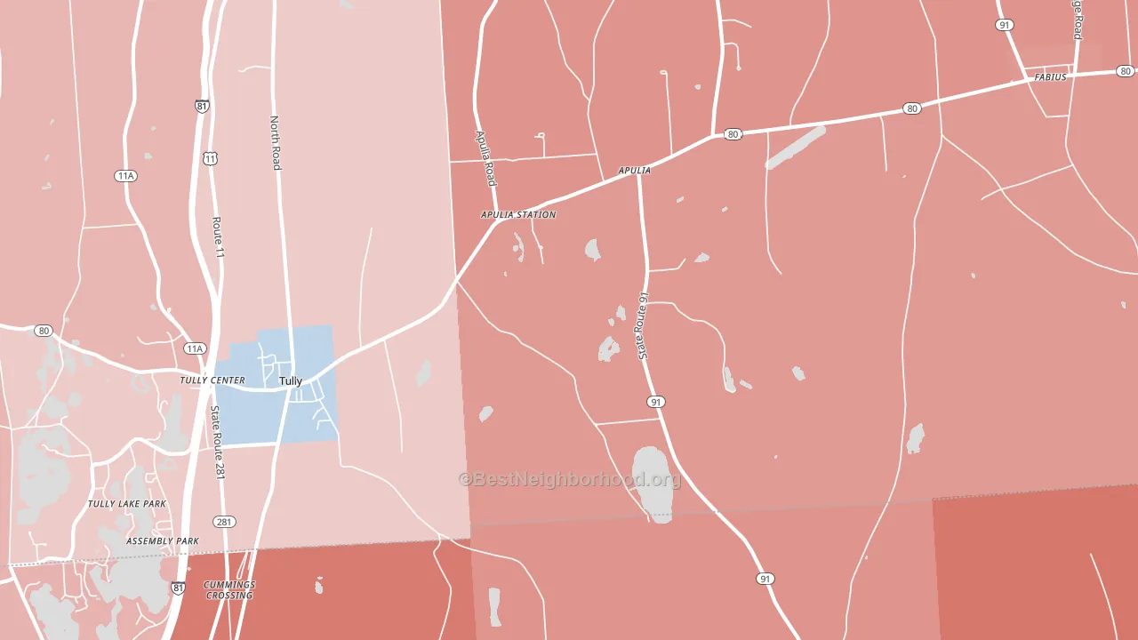 Apulia Station, NY block-group political-lean map