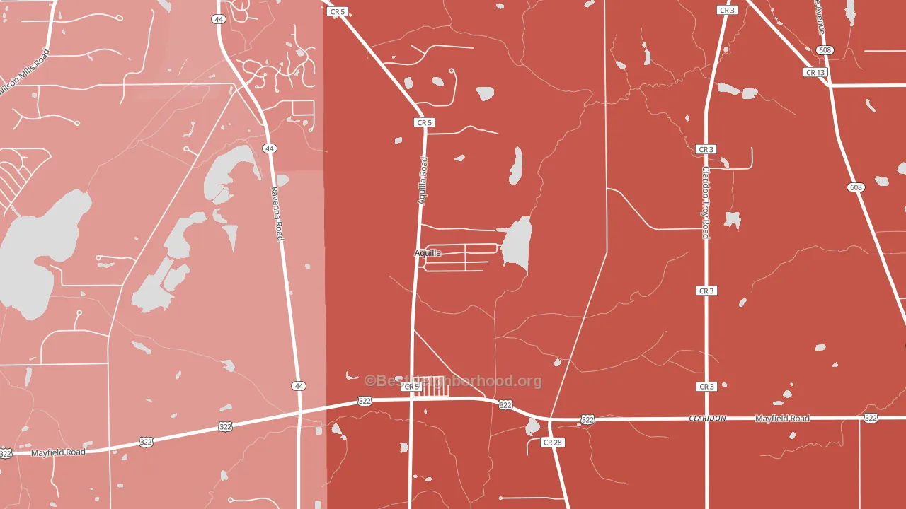 Aquilla, OH block-group political-lean map