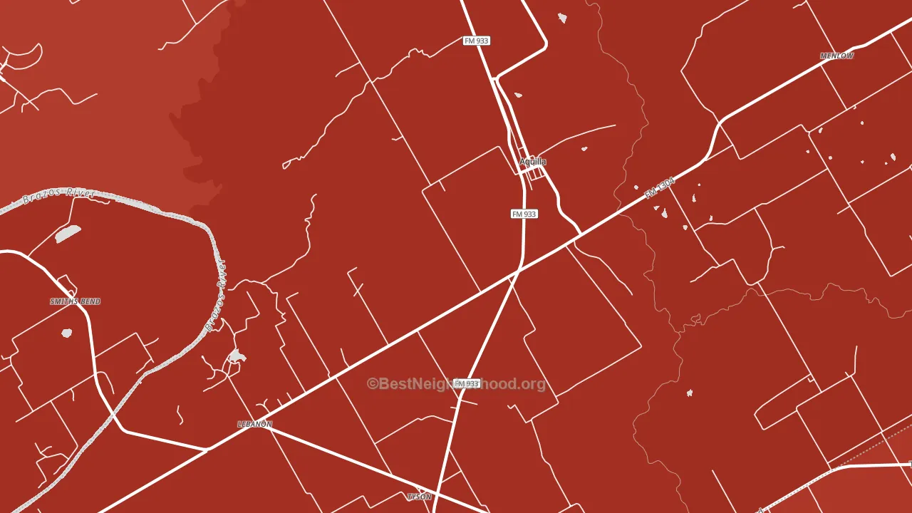 Aquilla, TX block-group political-lean map