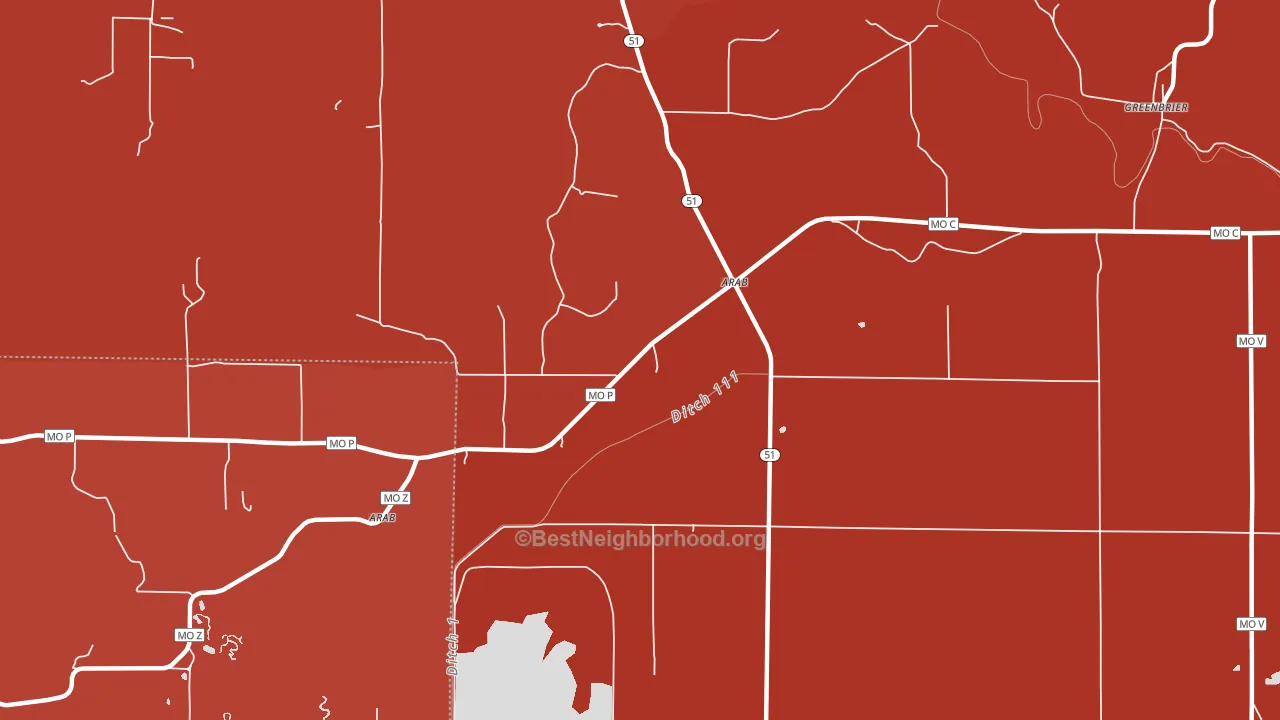 Arab, MO block-group political-lean map