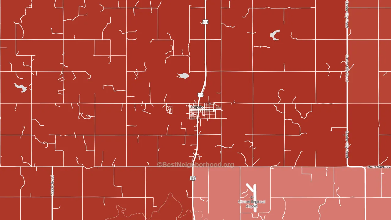 Arapaho, OK block-group political-lean map