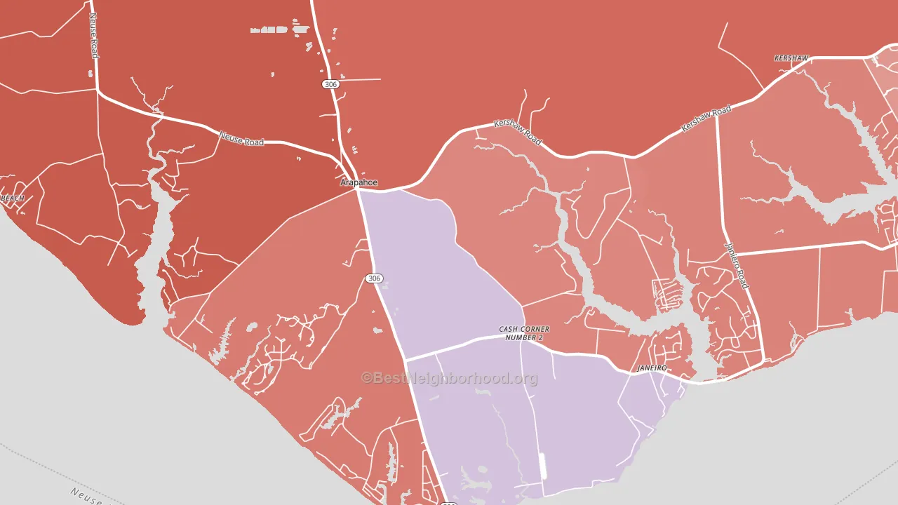 Arapahoe, NC block-group political-lean map
