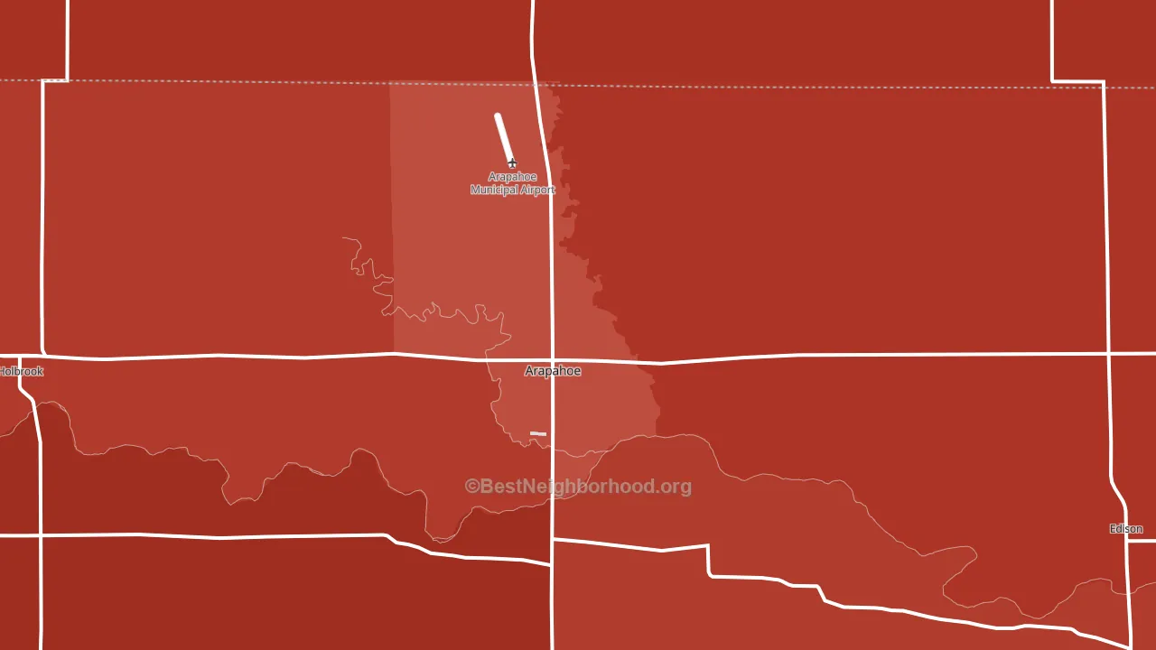 Arapahoe, NE block-group political-lean map