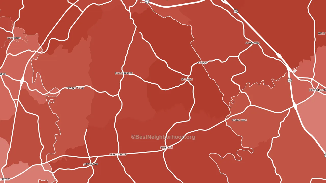 Ararat, NC block-group political-lean map