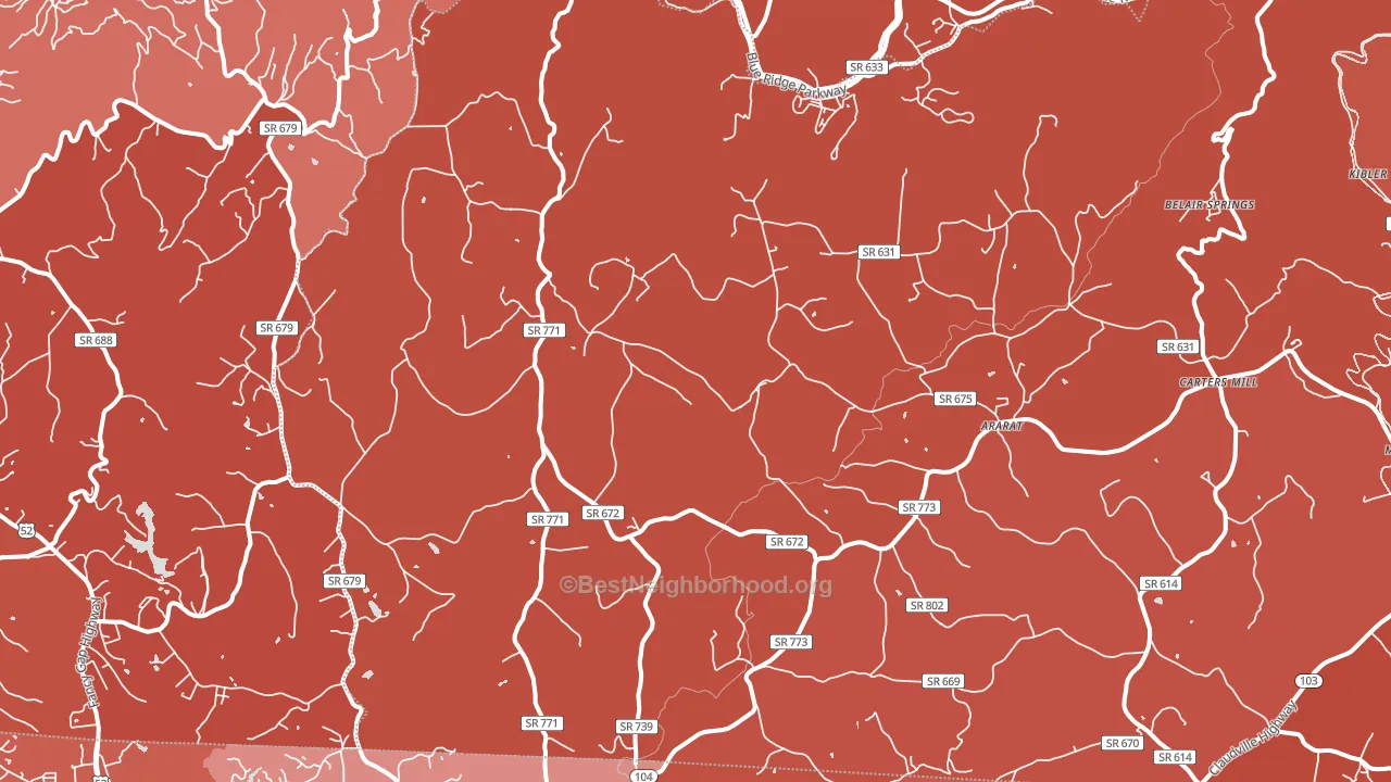 Ararat, VA block-group political-lean map