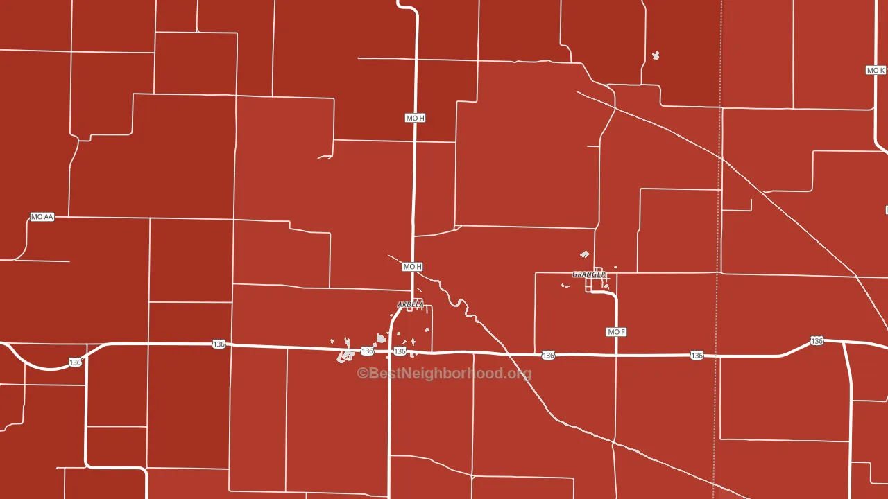 Arbela, MO block-group political-lean map