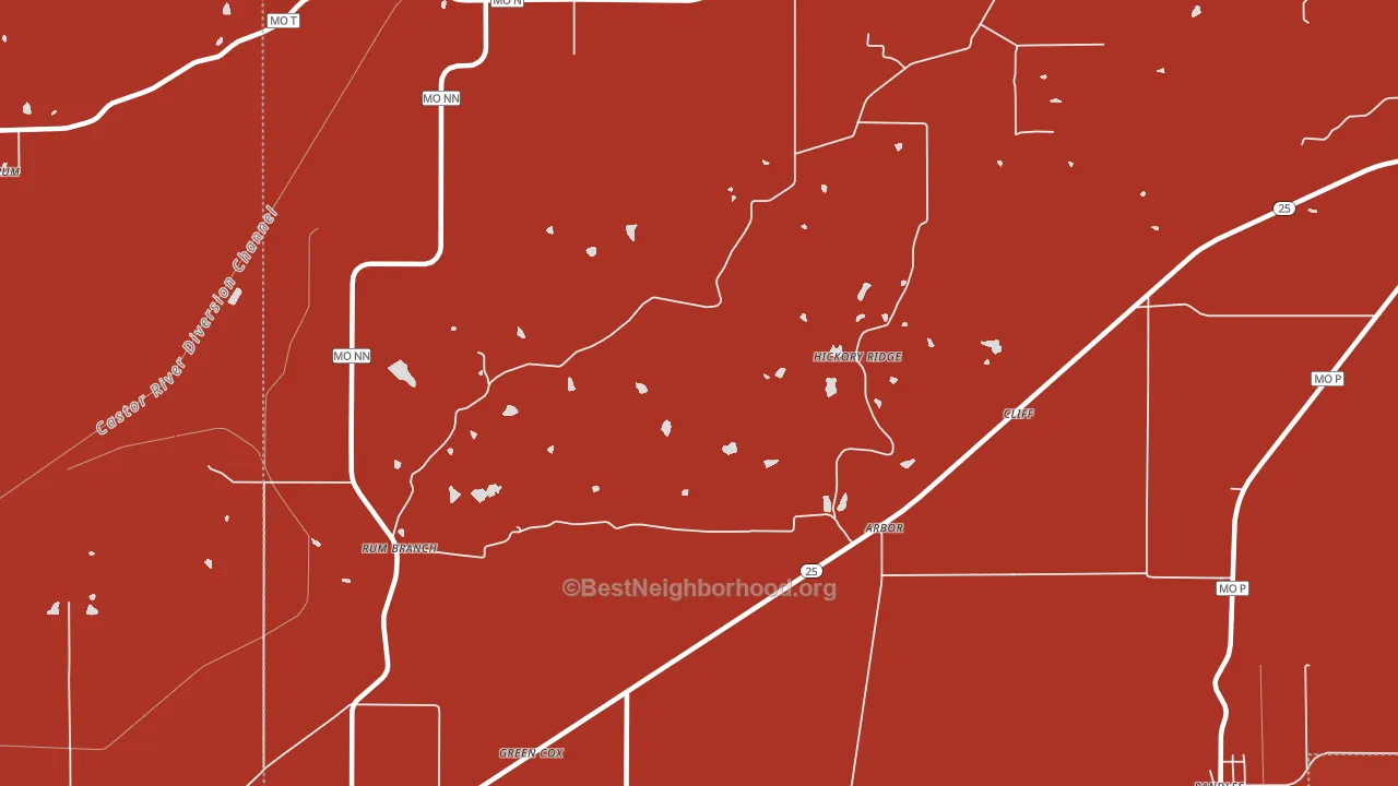 Arbor, MO block-group political-lean map