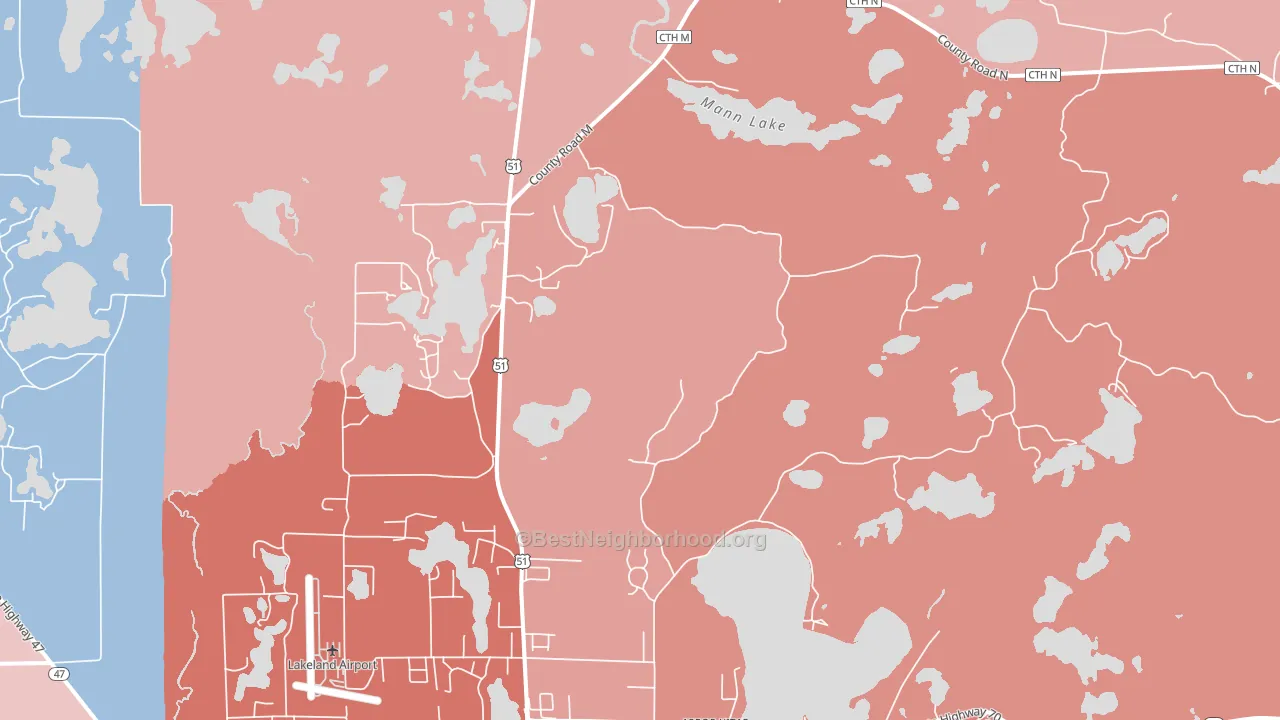 Arbor Vitae, WI block-group political-lean map