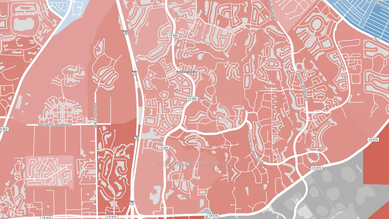 Arborwood, Fort Myers, FL block-group political-lean map