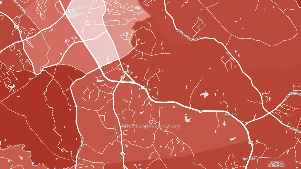 Arcade, GA block-group political-lean map