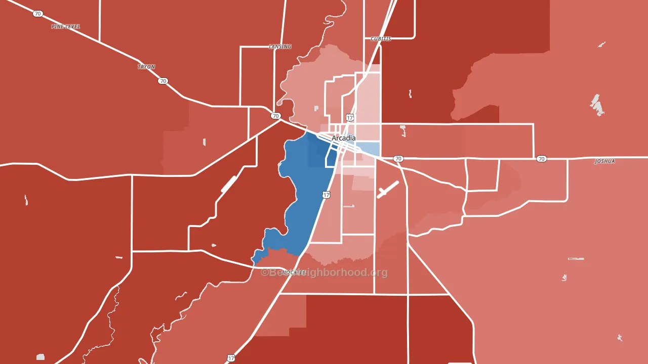 Arcadia, FL block-group political-lean map